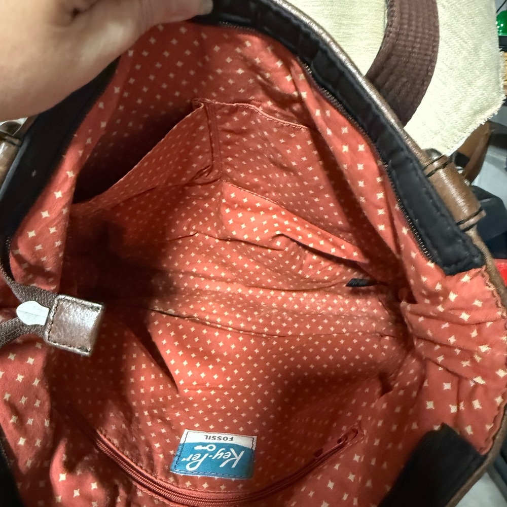 Fossil Black and Brown Quilted Shoulder Bag - Picture 4 of 5